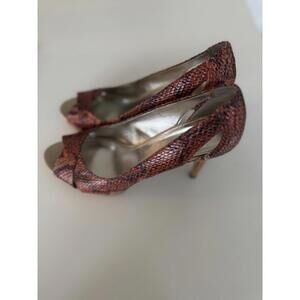 Alfani 7.5 Snakeskin Peep-Toe